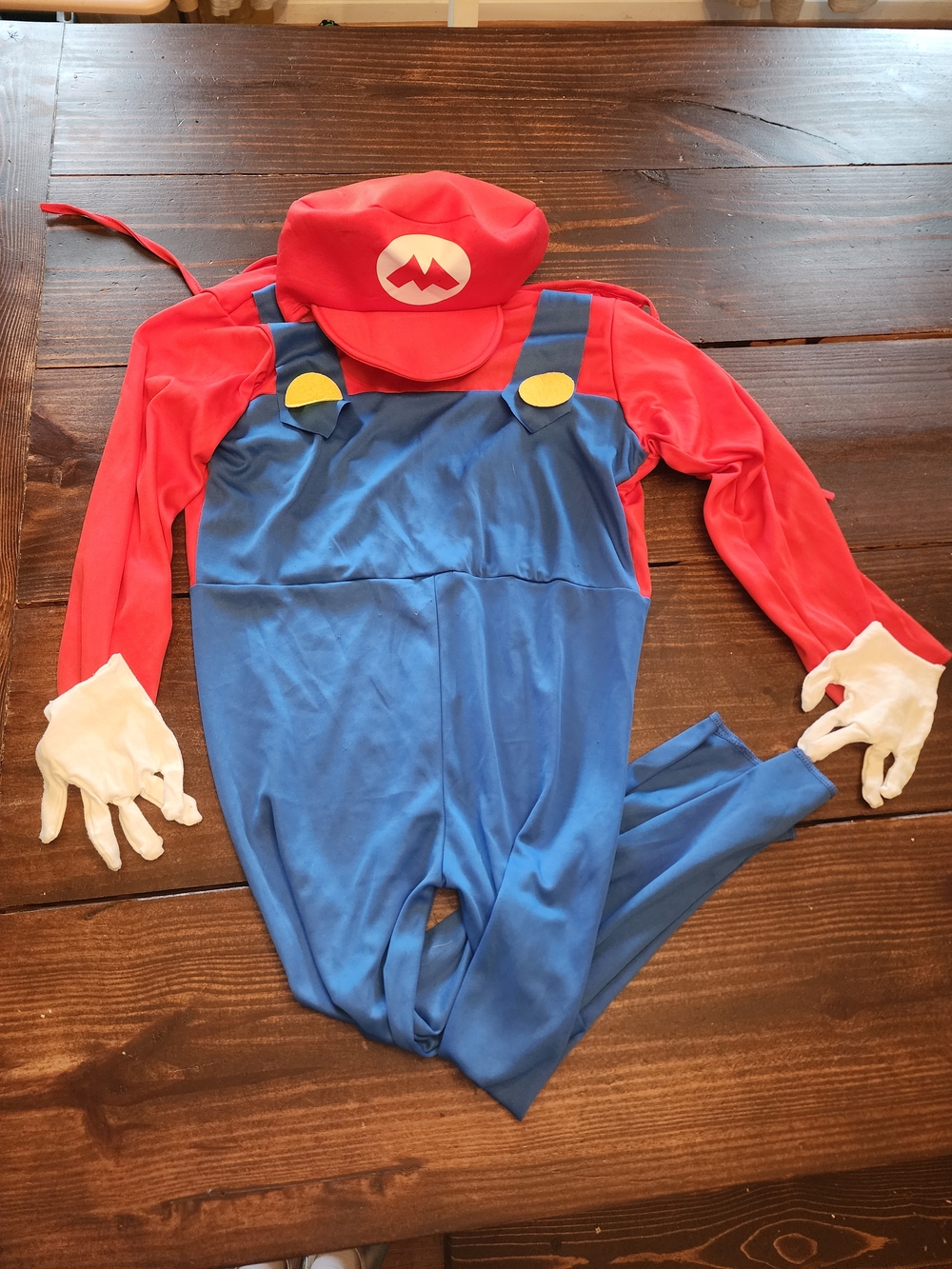 Kids Mario Jumpsuit Costume with Hat and Gloves Size Large
